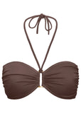 Shapely Ruched Bandeau Top Dark Truffle