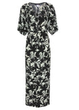 Twist Front Maxi Dress Exotic Shadow Floral