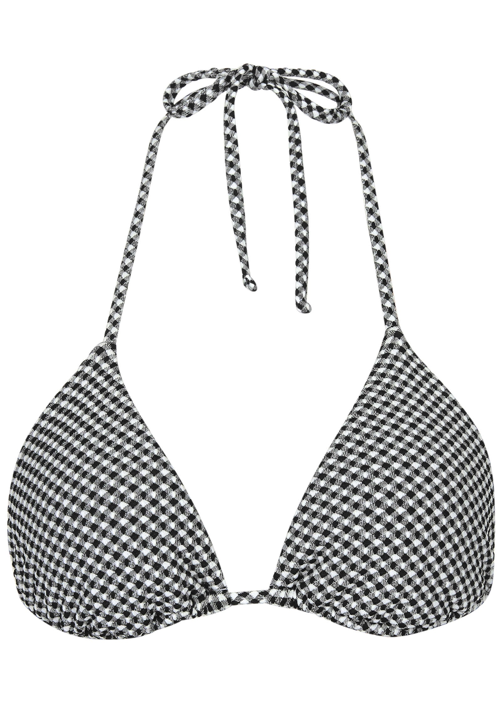 Gingham Bahamas Triangle Top Black White