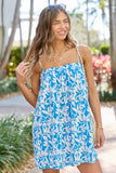 Sparks Fly Blue Printed Shift Dress