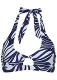 Nassau Halter Top Contrast Bold Leaves