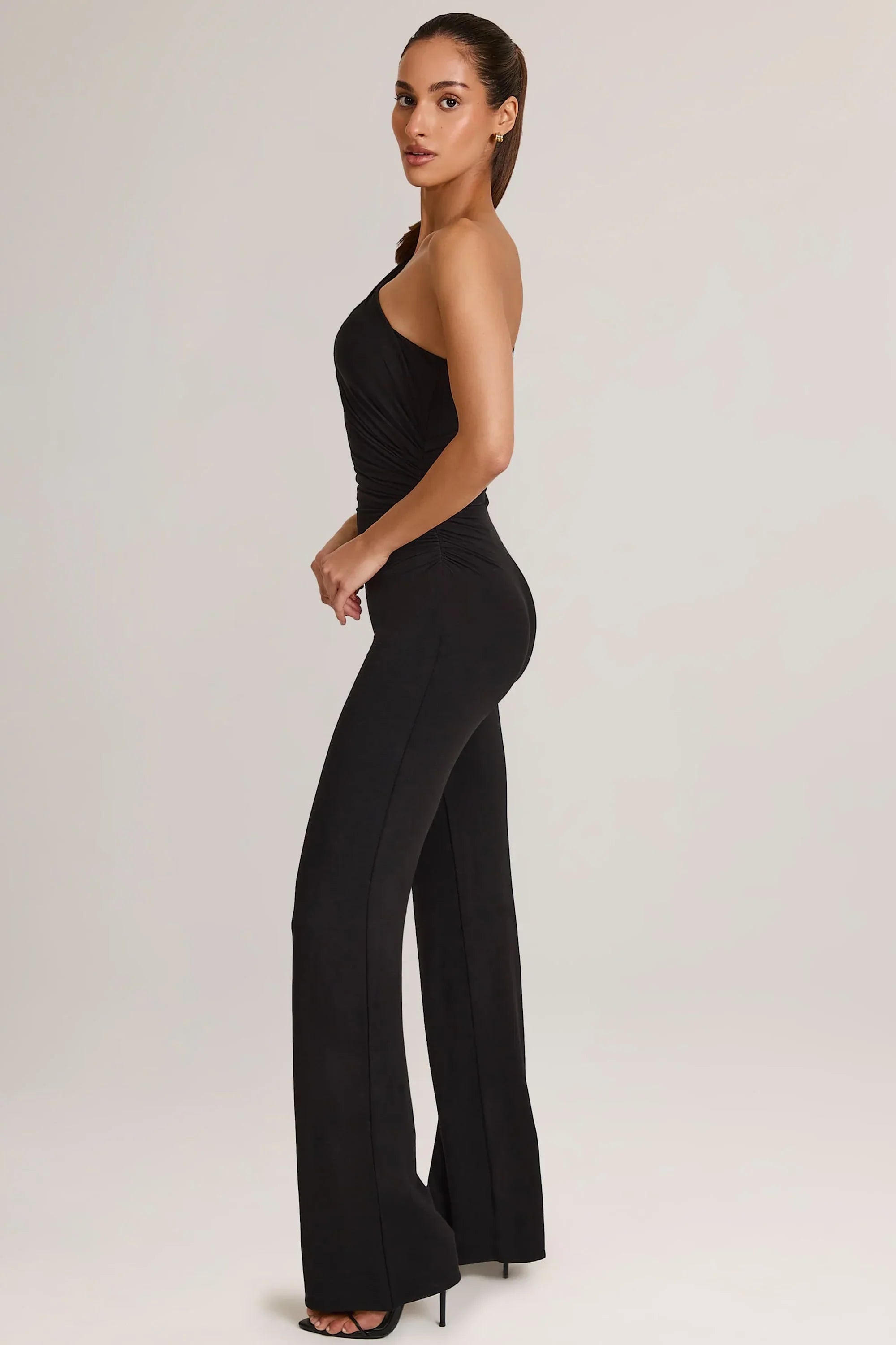 Modal One Shoulder Jumpsuit in Black