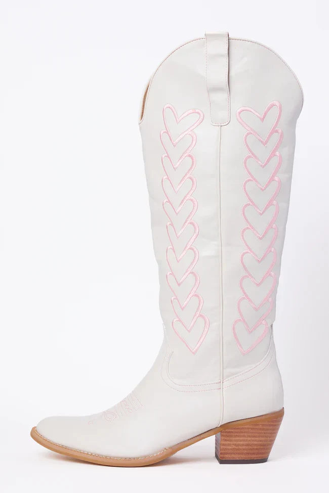 Mila Ivory Heart Cowboy Boots