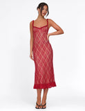 DEJA DRESS RED BERRY RED