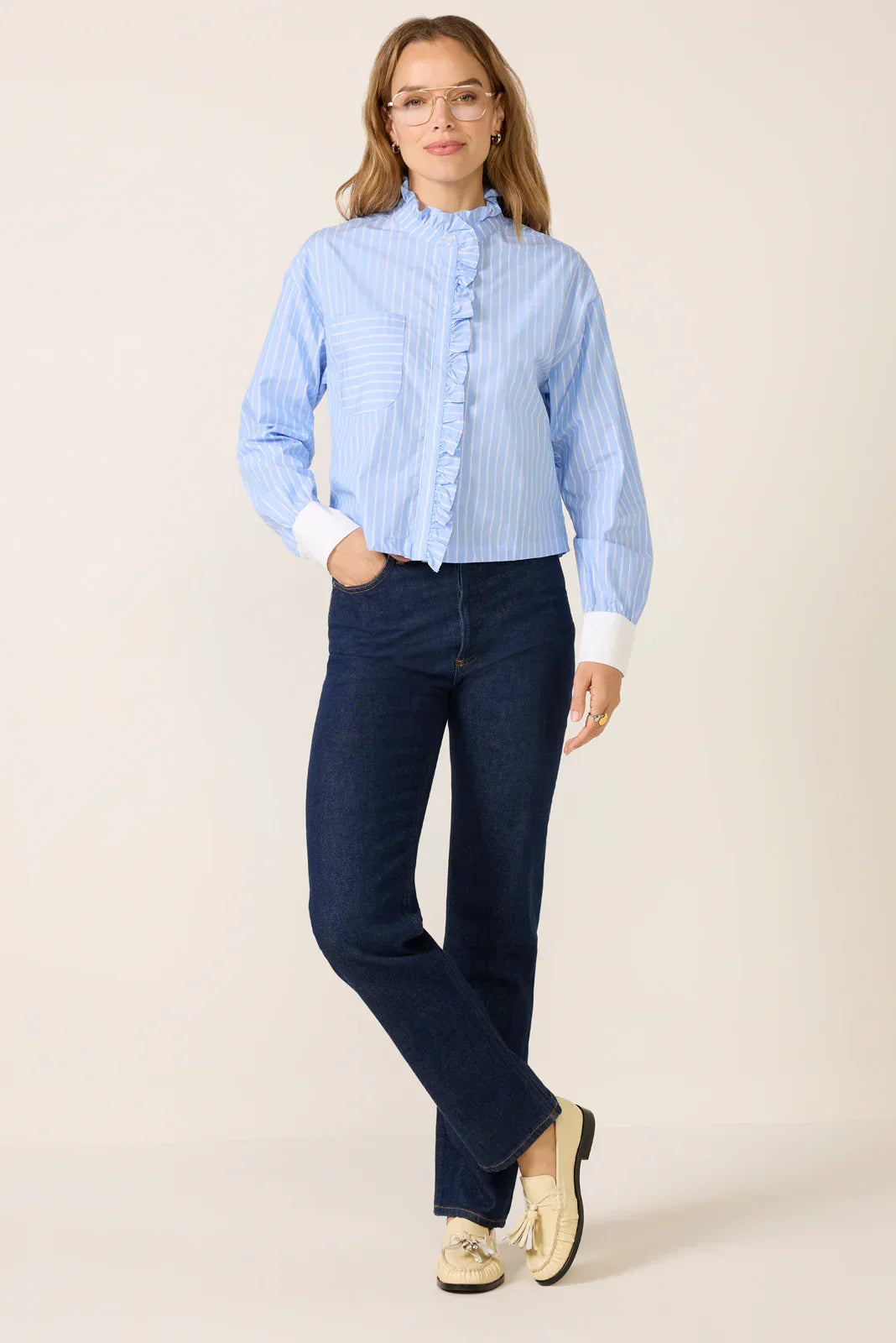 Janna Ruffle Trim Shirt