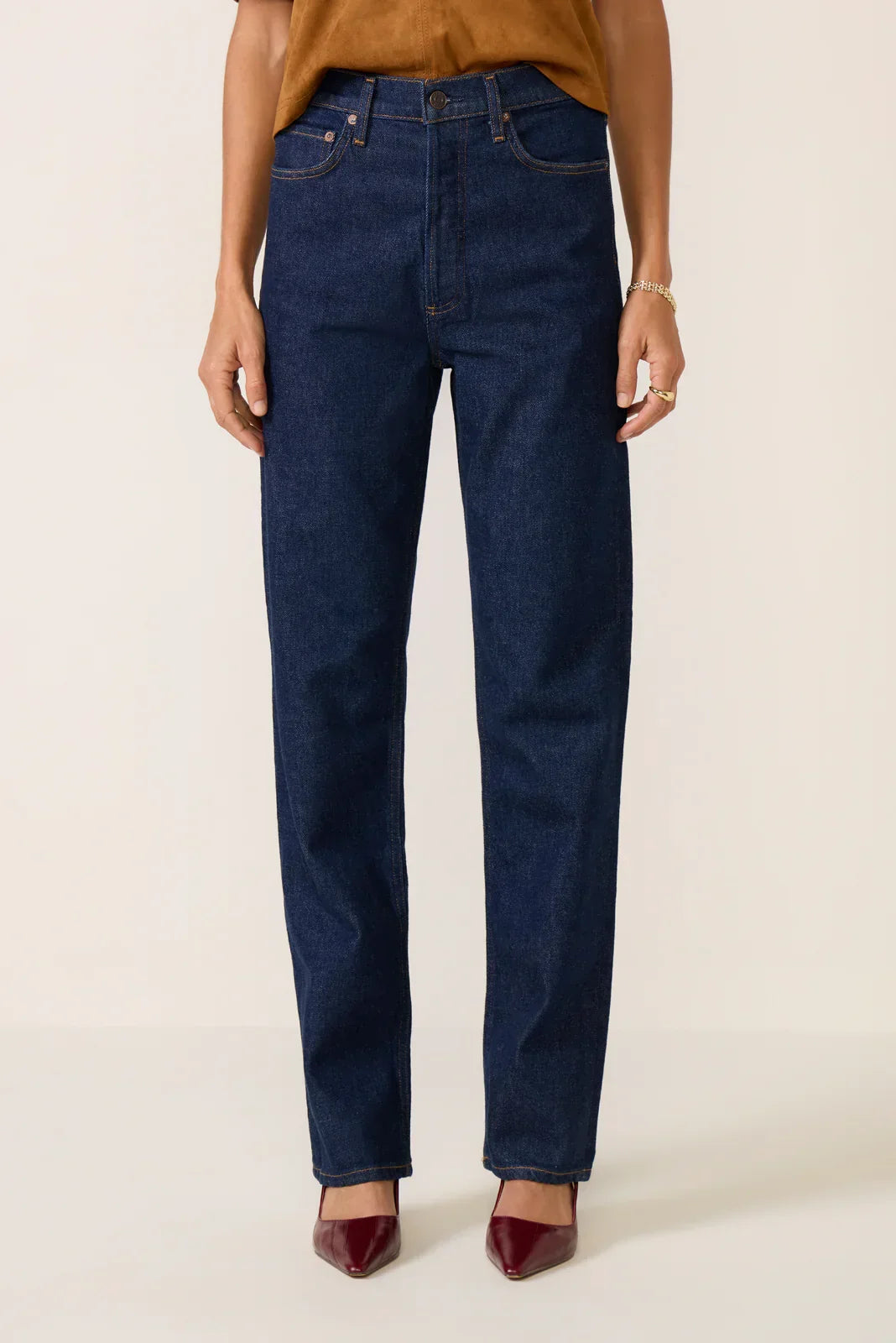 90s Pinch Waist Long Straight Jean