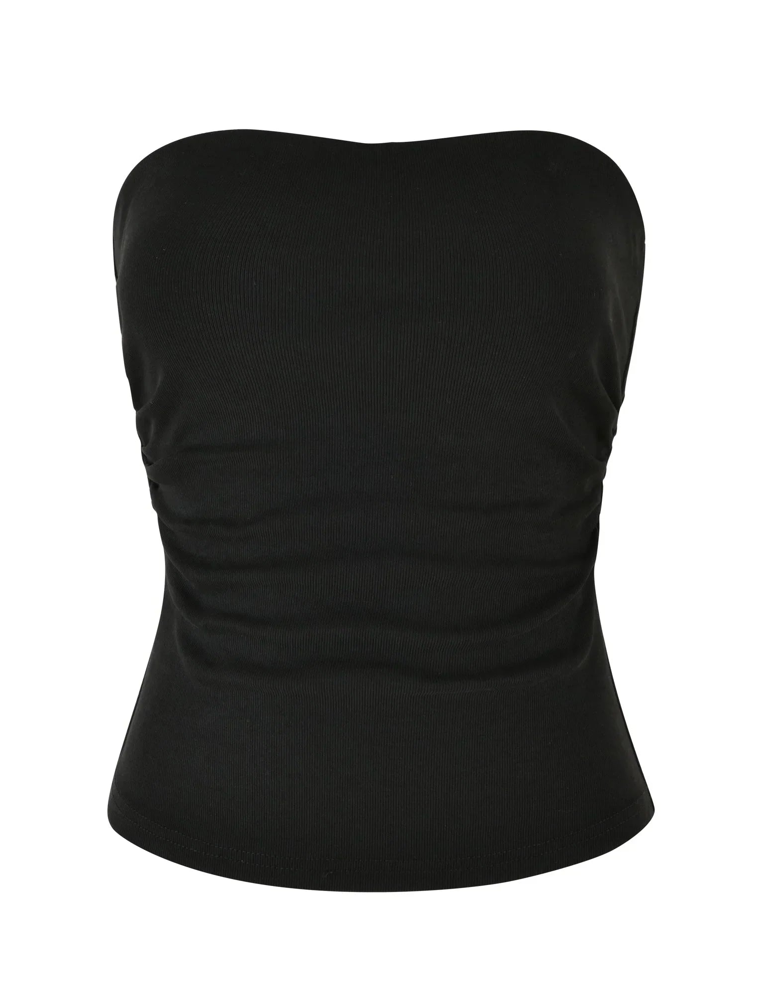 HARRIETT RIB TUBE TOP BLACK