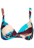 St Lucia Twist Bikini Top Ikat Flowers