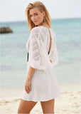 Crochet Coverup Dress Cream