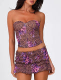 HOLLIS TOP NEUTRAL FLORAL FLORAL LEOPARD