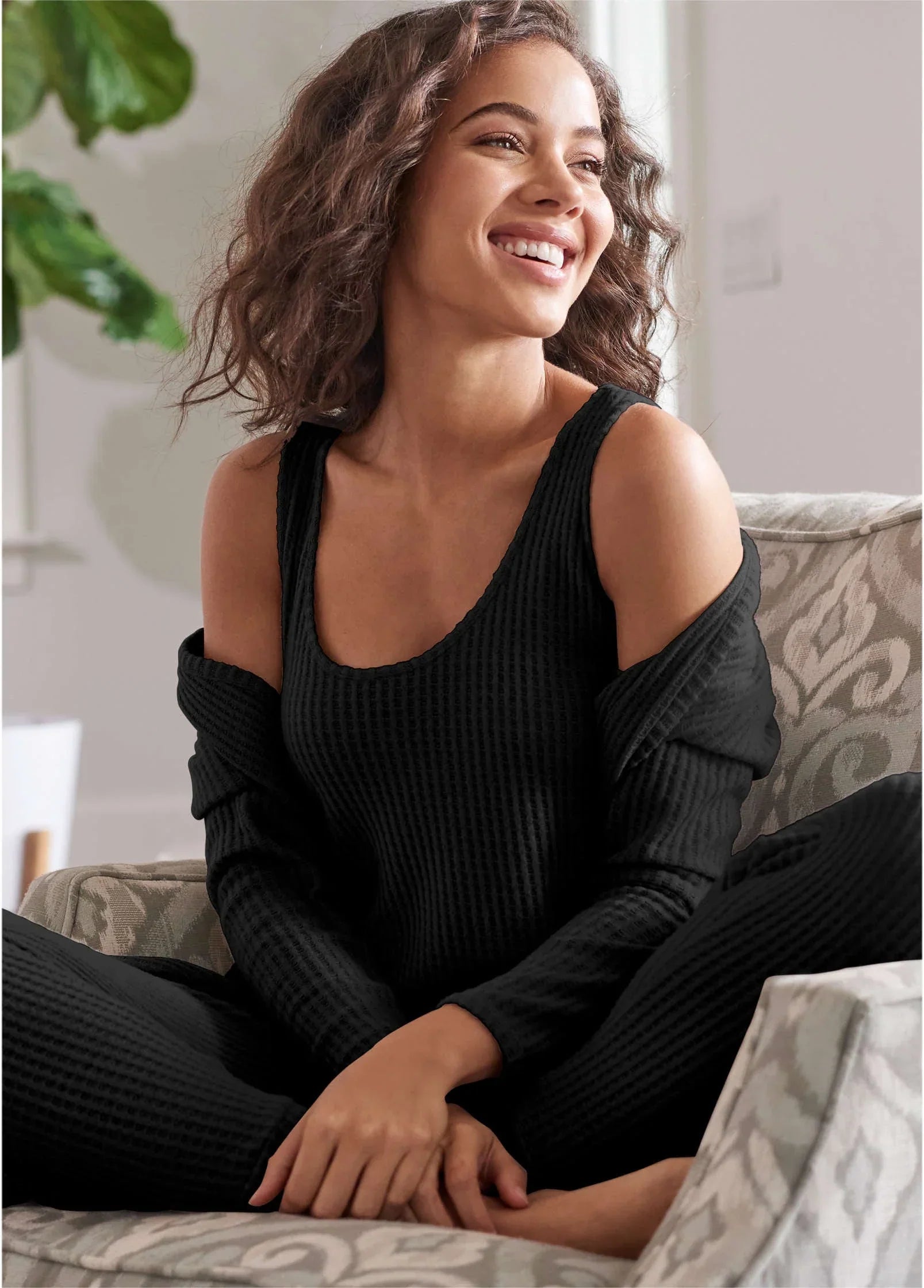 Cozy Waffle 3 Piece Set Black