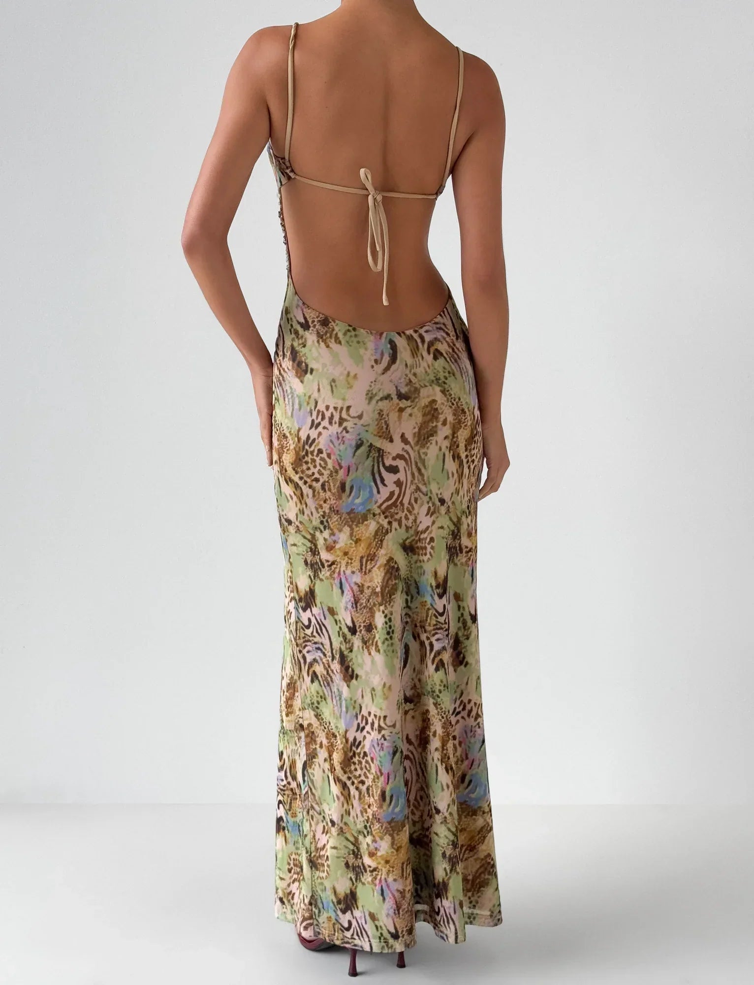 ELYSIUM MAXI DRESS ANIMAL SWIRL