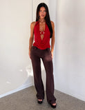 MAKENA TWO PIECE TOP RED