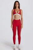 Soft Active Contrast Leggings in Chilli
