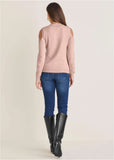 Cable Cold Shoulder Sweater Evening Sand