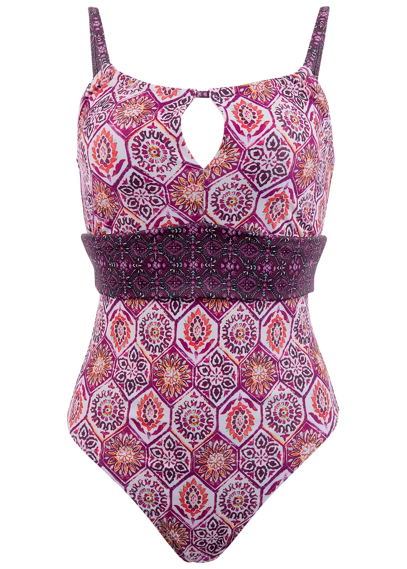 Belted One Piece Royal Mosaic