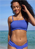 Smocked Bandeau Top Blue