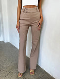 KITTIE HIGH RISE PANT BEIGE TAN
