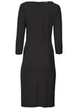 Ponte Ruched Dress Jet Black
