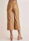 Wide Leg Faux Leather Pants Tobacco Brown