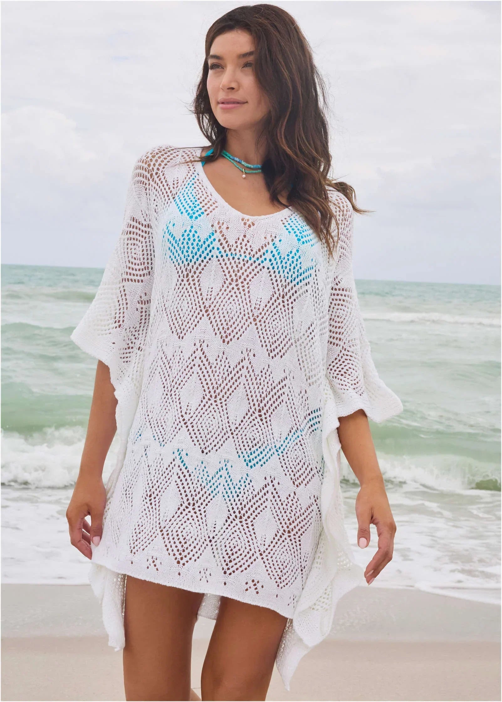Crochet Cover Up Tunic White