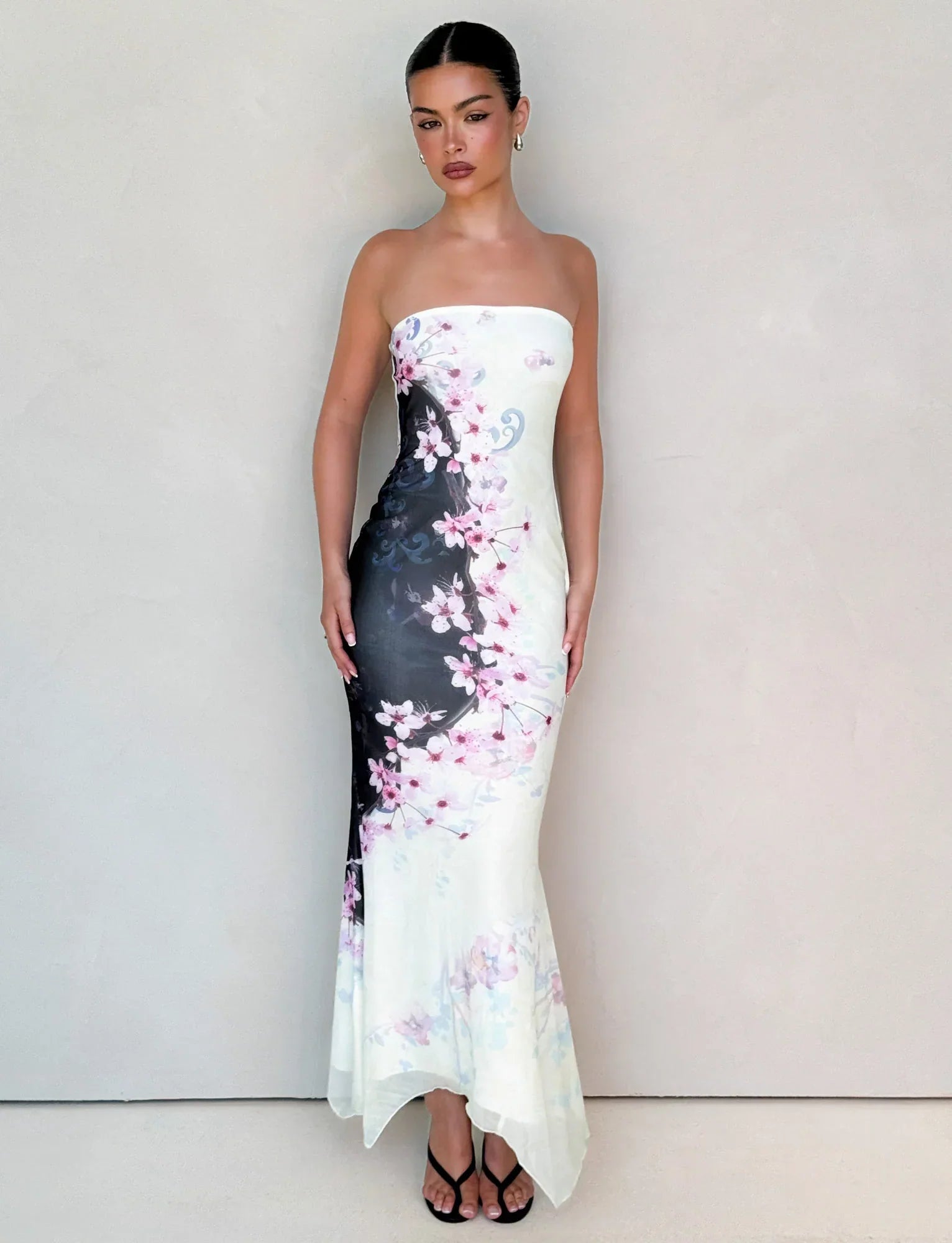 LILLIAN MAXI DRESS MULTI FLORAL CHERRY BLOSSUM