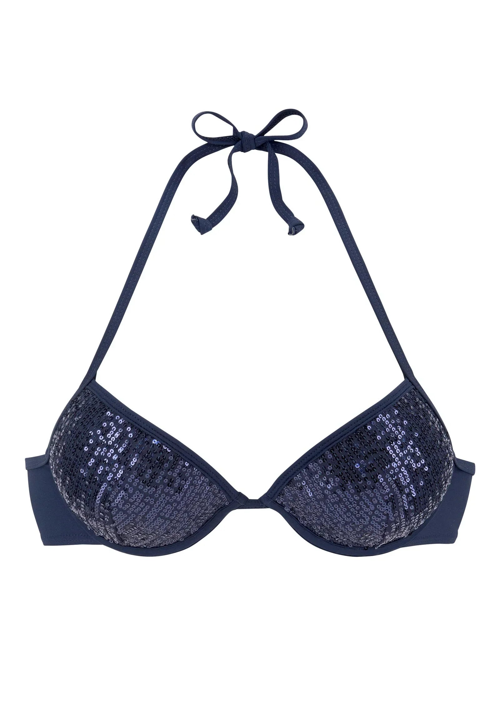 Push Up Sequin Bikini Top Ultramarine Blue Sequins