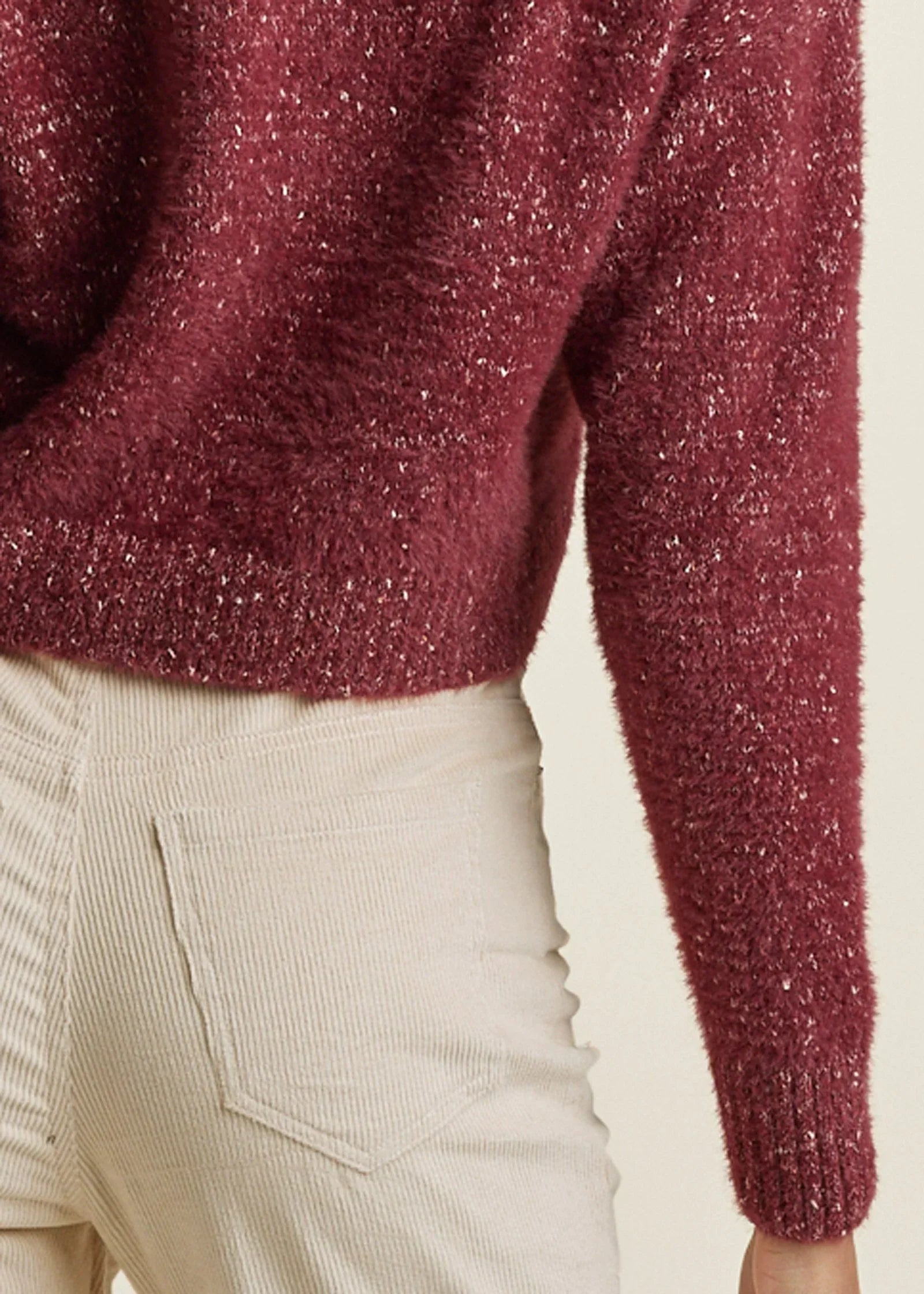 V Neck Sweater Burgundy