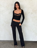 DAMELA LONG SLEEVE TOP BLACK