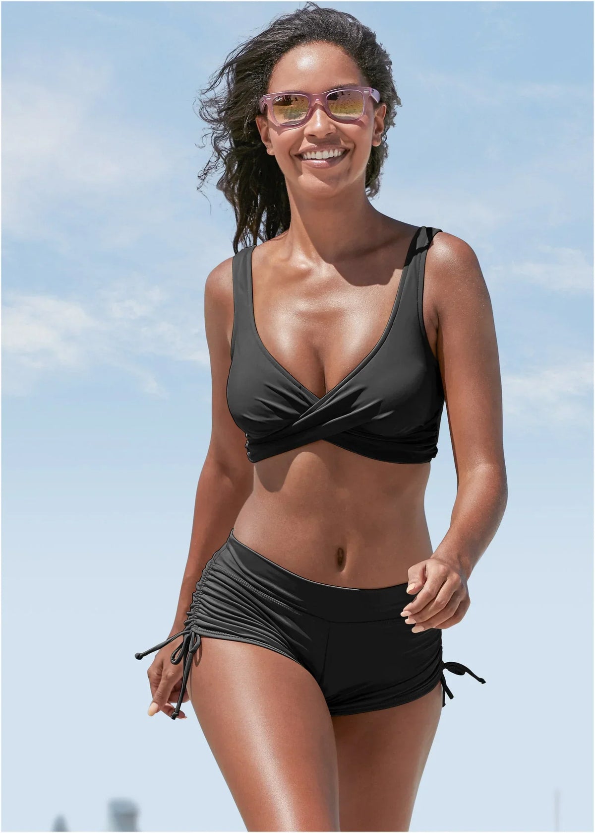 Lovely Lift Wrap Bikini Top Black Beauty