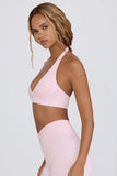 Brushed Jersey V Neck Sports Bra in Bloom