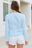 Riley Blue Stripe Lace Trim Sweater