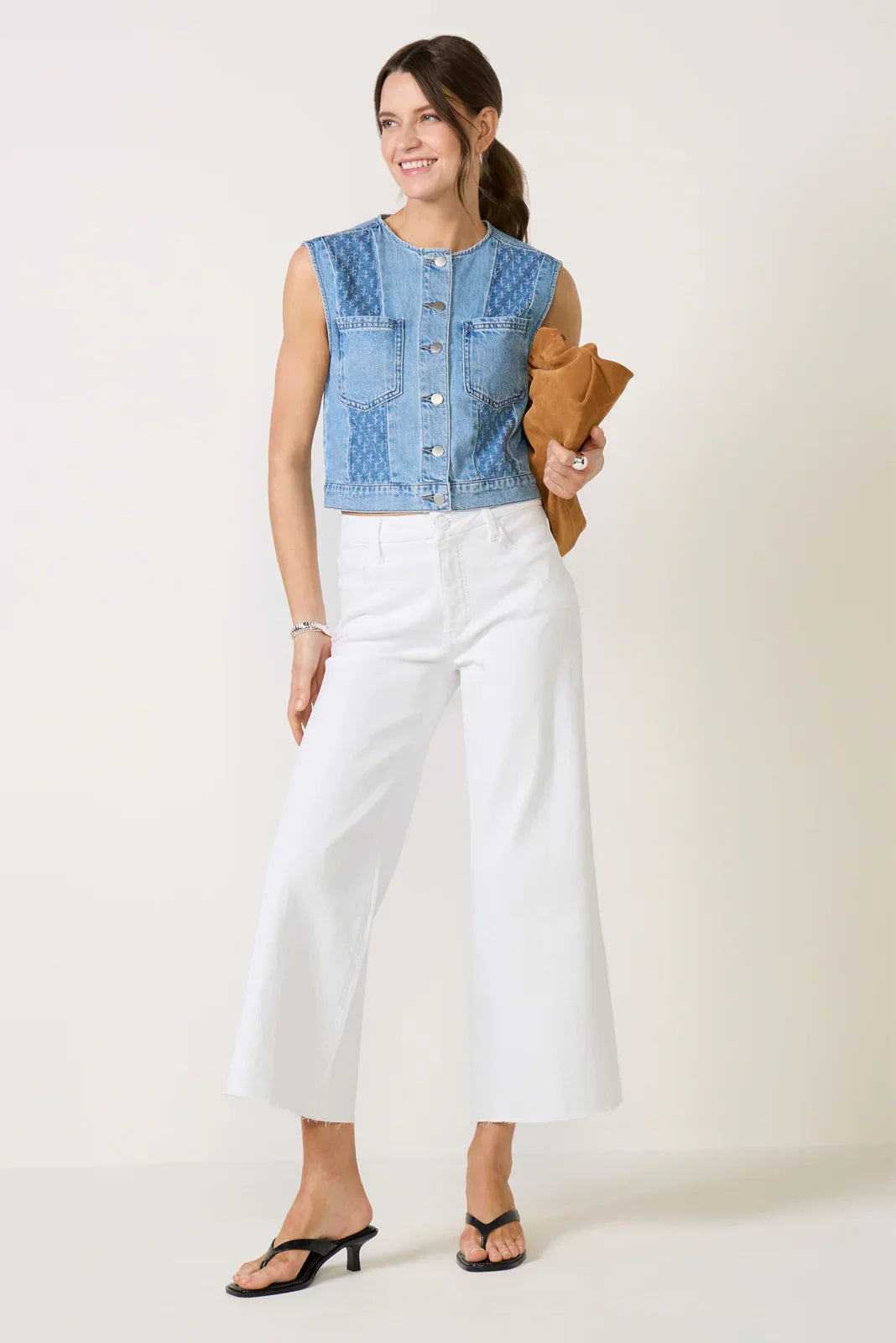 Greta Pieced Denim Vest