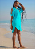 Ring Front Dolman Cover Up Aqua Reef