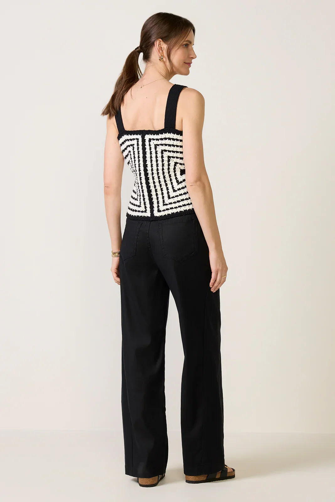 Joelle Stretch Linen Trouser with Tie Waist