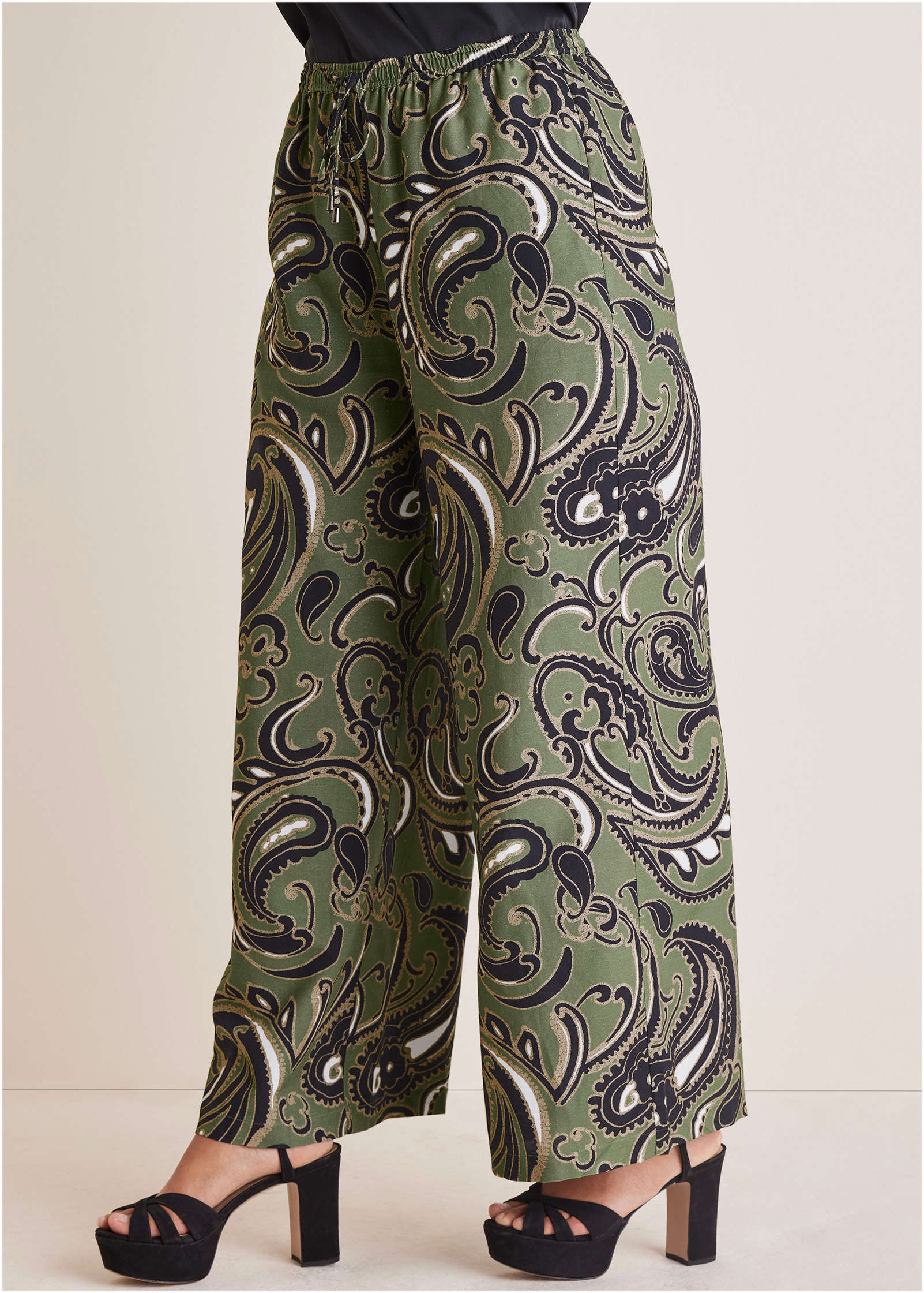Linen Wide Leg Pant Large Splendid Paisley