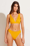 Cali High Leg Full Bottom Sunflower Pucker Rib