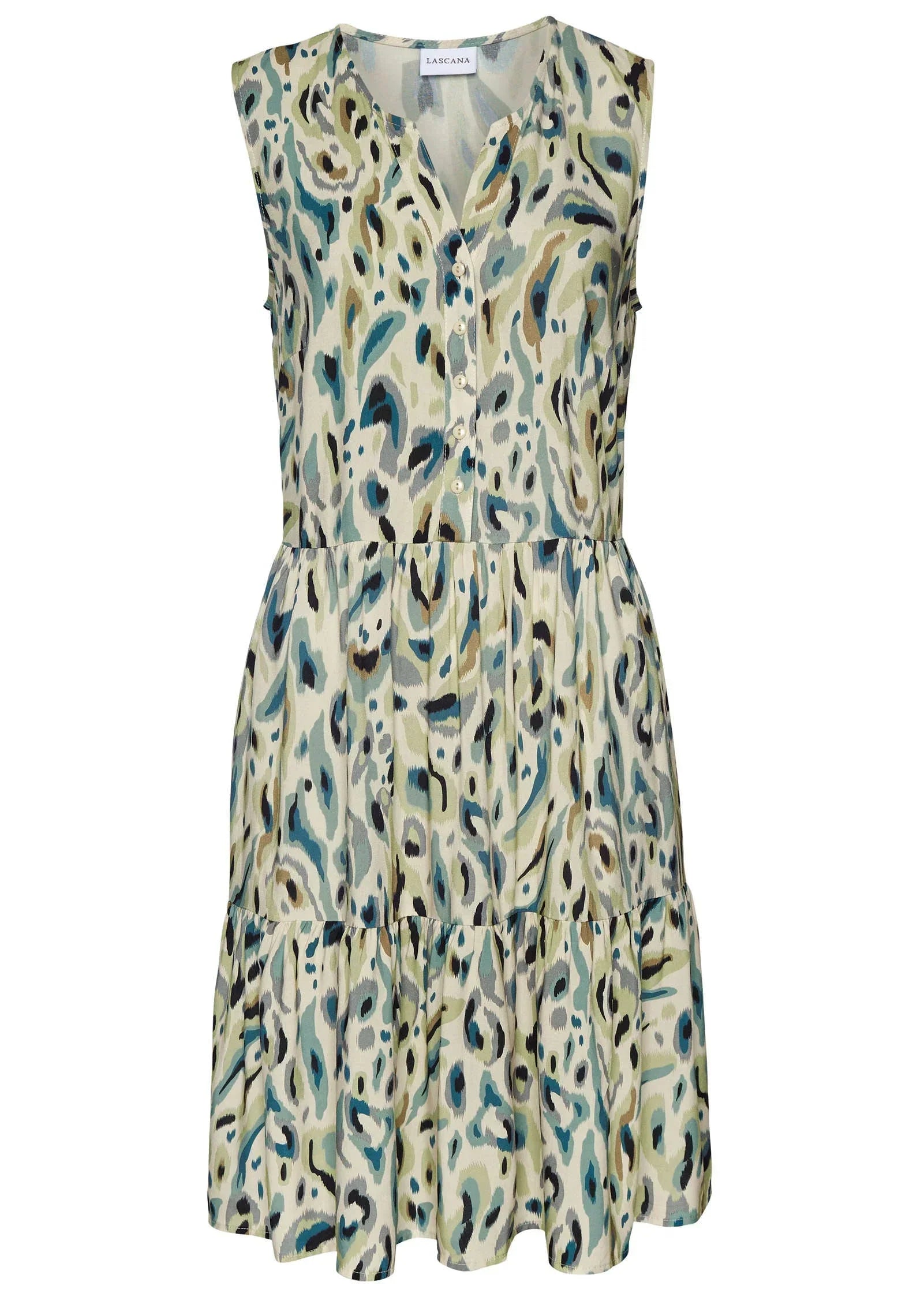 Sleeveless Printed Mini Sand Multi