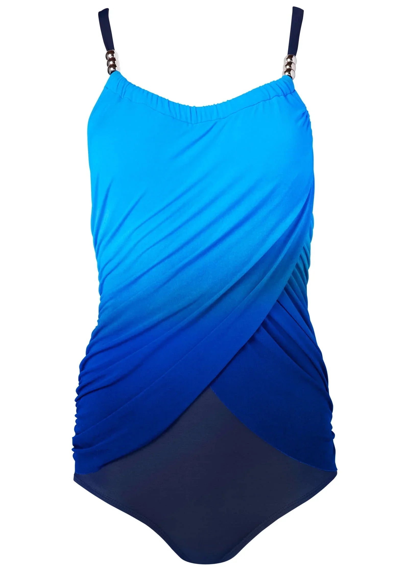 Slimming Draped One Piece Ocean Ombre