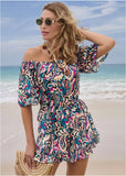 Flirty Cover Up Romper Fuzzy Paisley