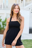 Sun Fun Black Tie Back Romper