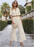 Flare Leg Suiting Set Off White