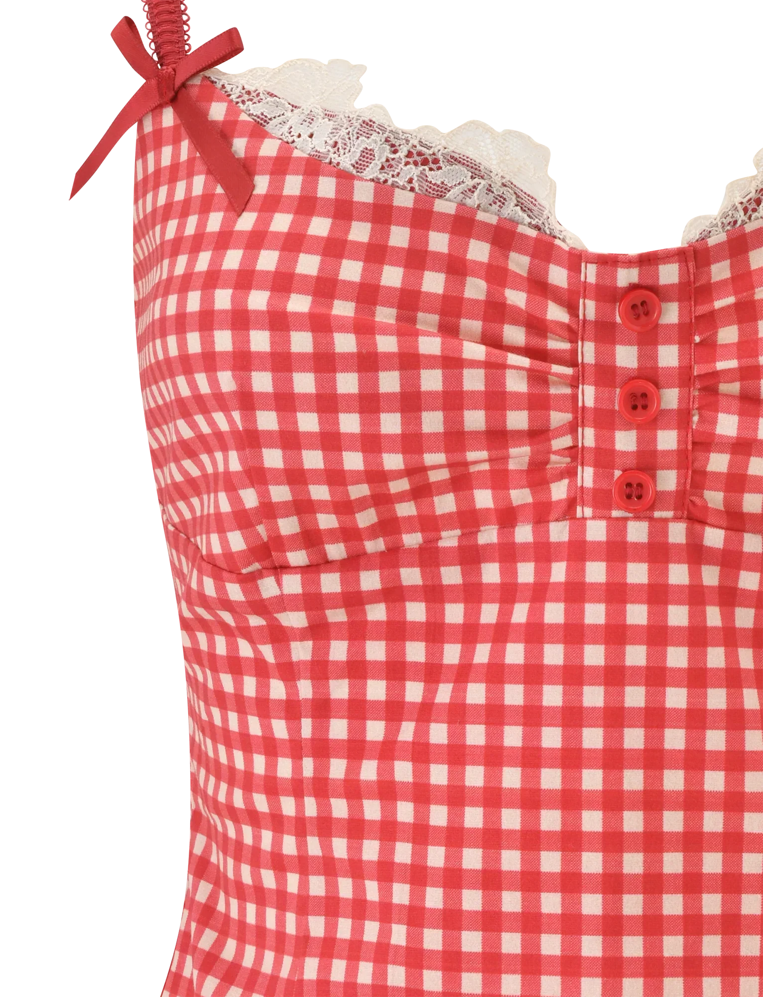 EMMALINE BUSTIER RED GINGHAM