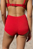 Coastal Darling Red High Waisted Bikini Bottom
