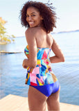Ruffle Bandeau Tankini Top Living Art