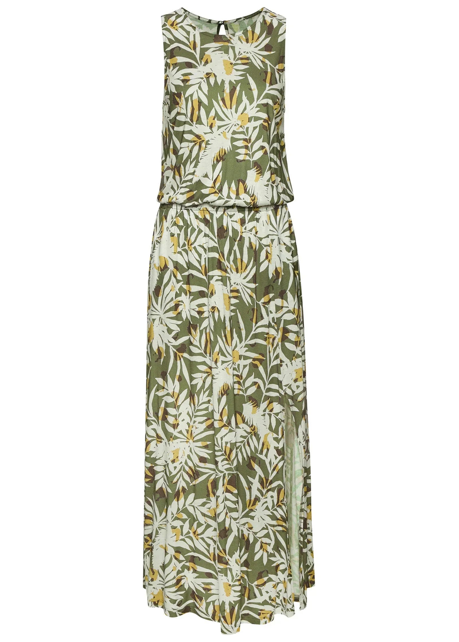 Sleeveless Floral Maxi Dres Green Multi