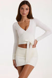 Soft Knit Wrap Top in Ivory