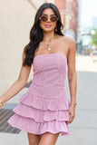 Just The Way Strapless Red And White Striped Dress SALE