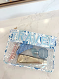 KenzKustomz Blue Bow Clear Pouch Travel