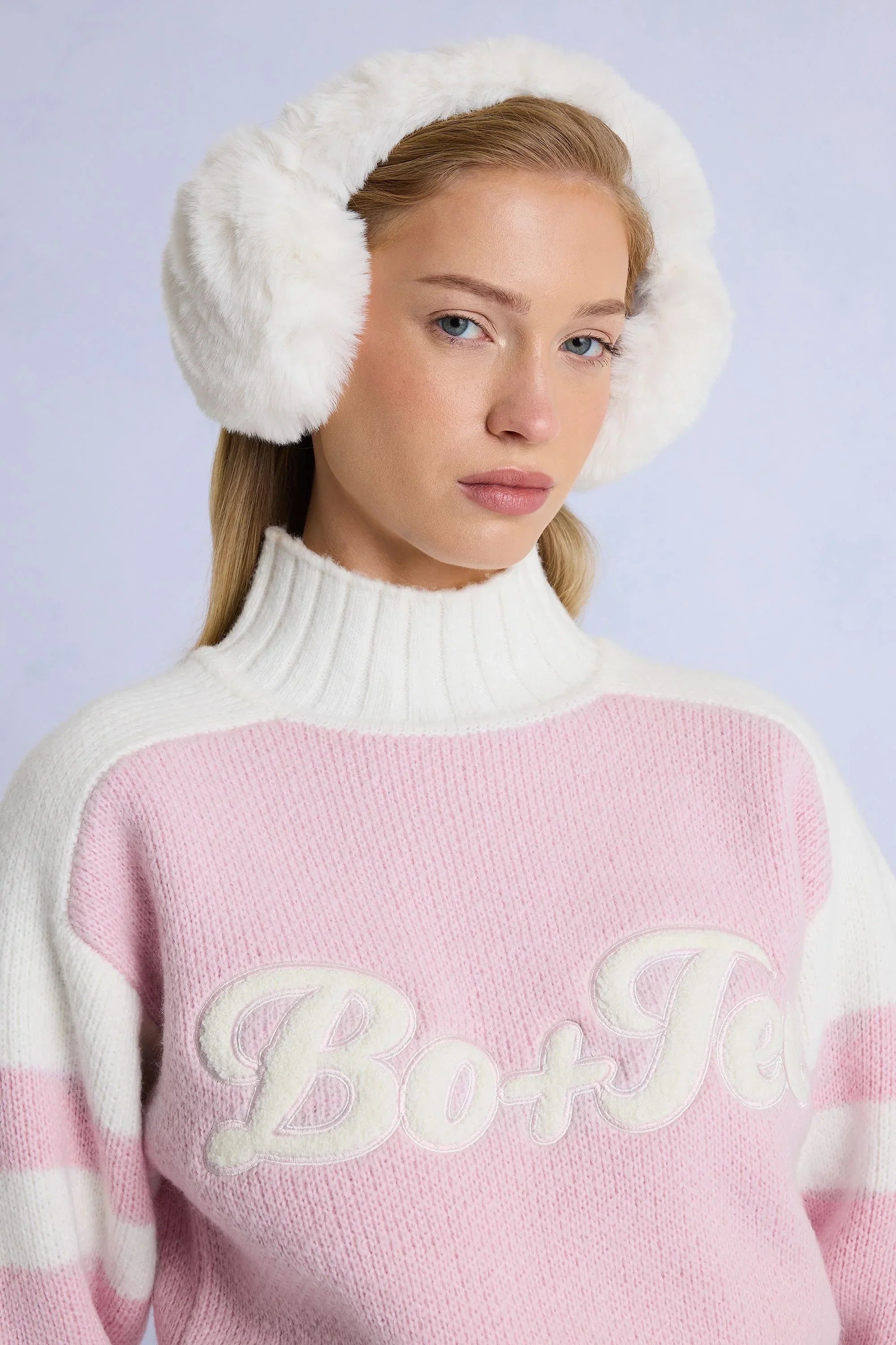Faux Fur Earmuffs in Ice